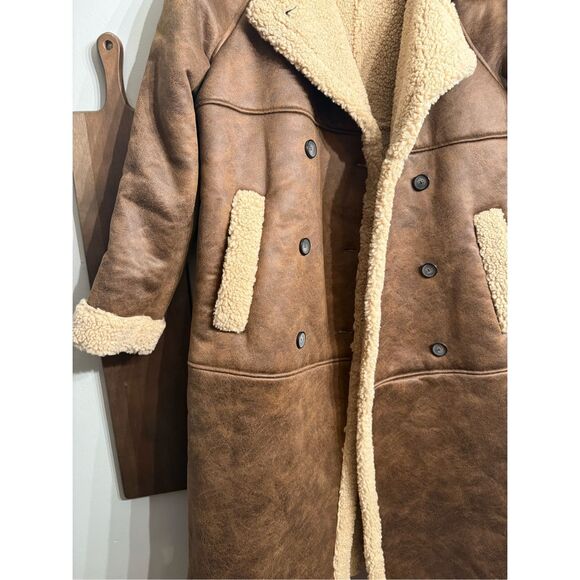 Levi's Brown and Cream Shearling Coat - Picture 3 of 7